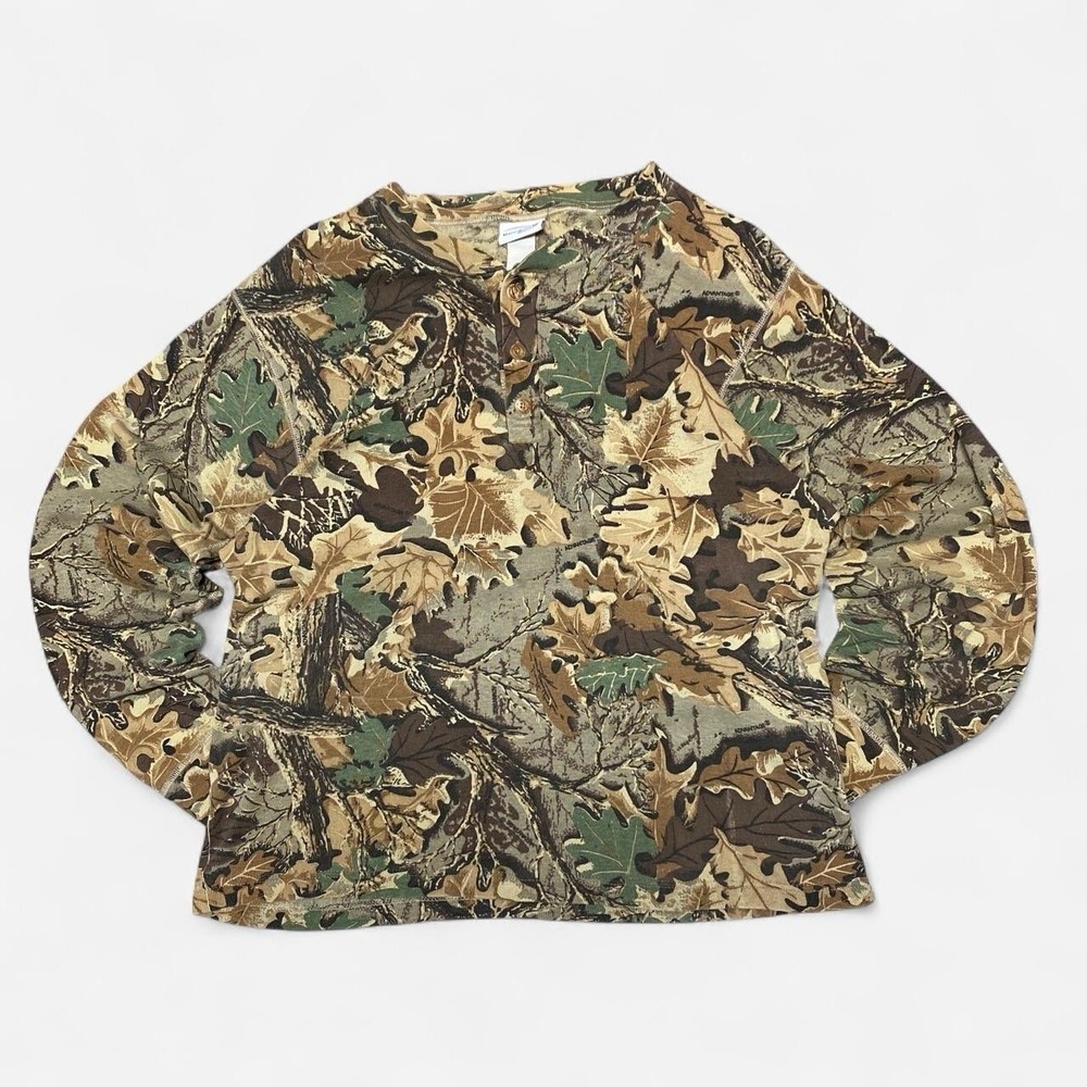 Vintage Duofold real tree leaf camo Longsleeve